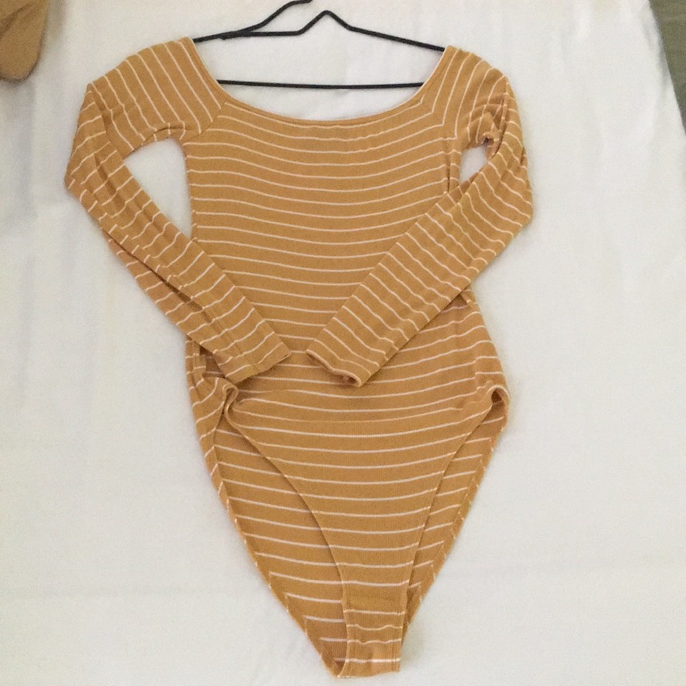 Striped off the shoulder bodysuit